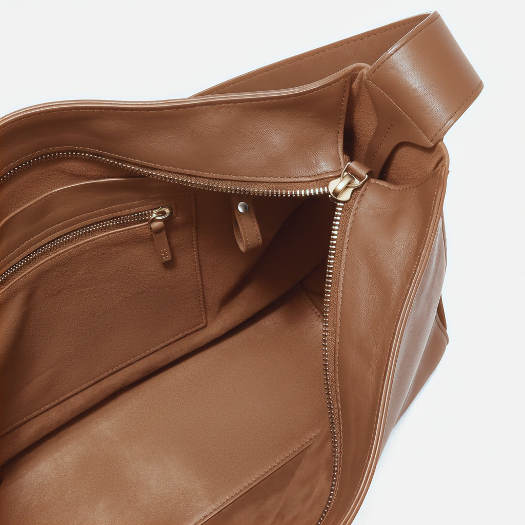 The Overtime Lite open interior showing everyday capacity -Saddle