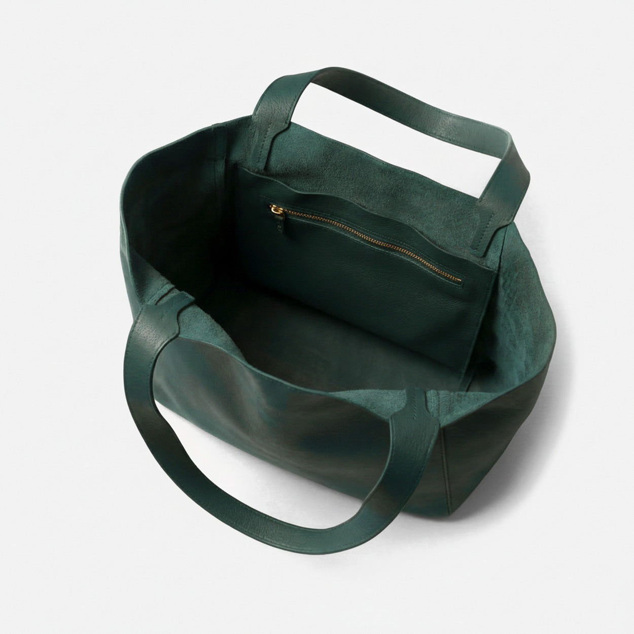 Green tote bag with a handle on a white background - Evergreen