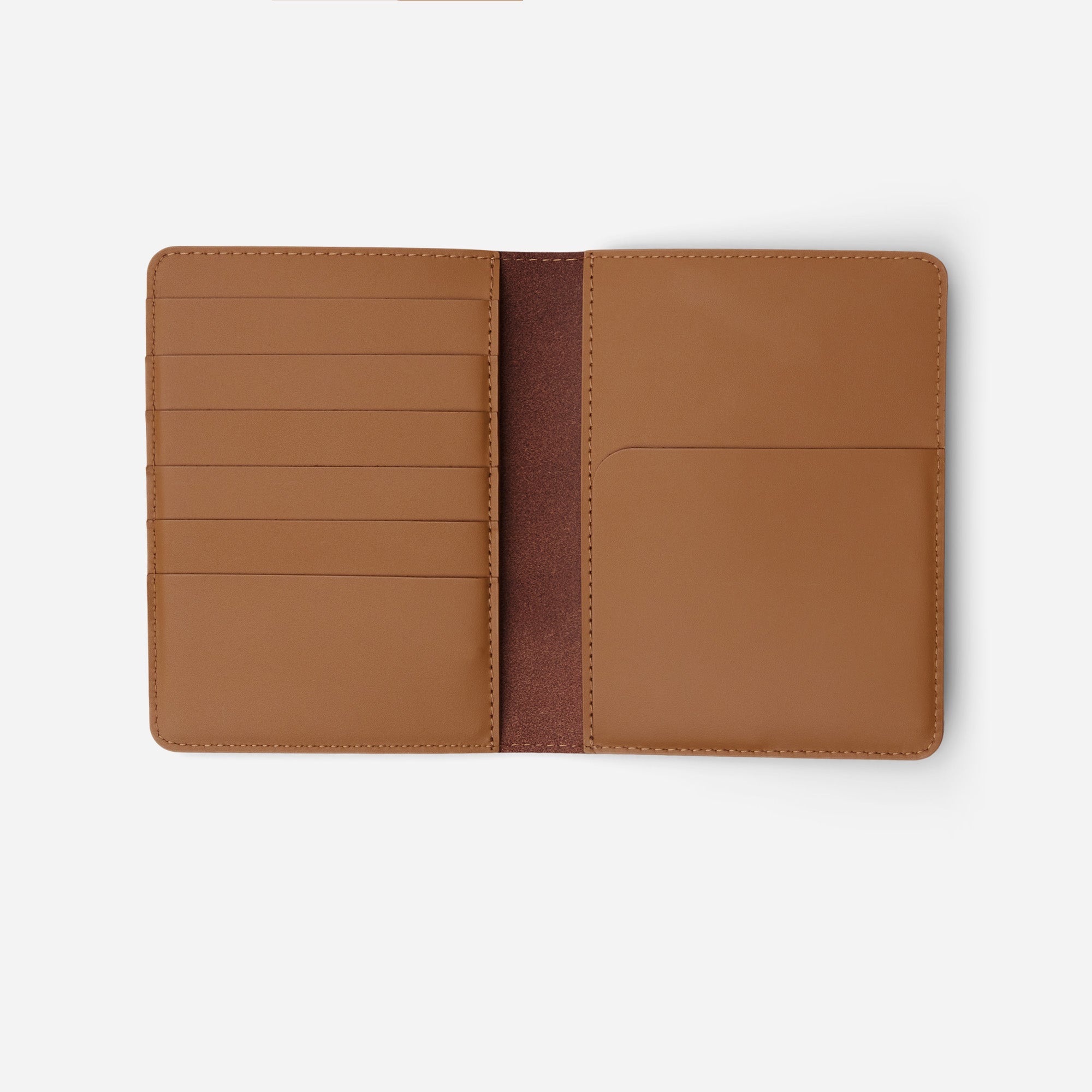 Atlas passport holder in black full-grain leather, side view highlighting slim profile - Black