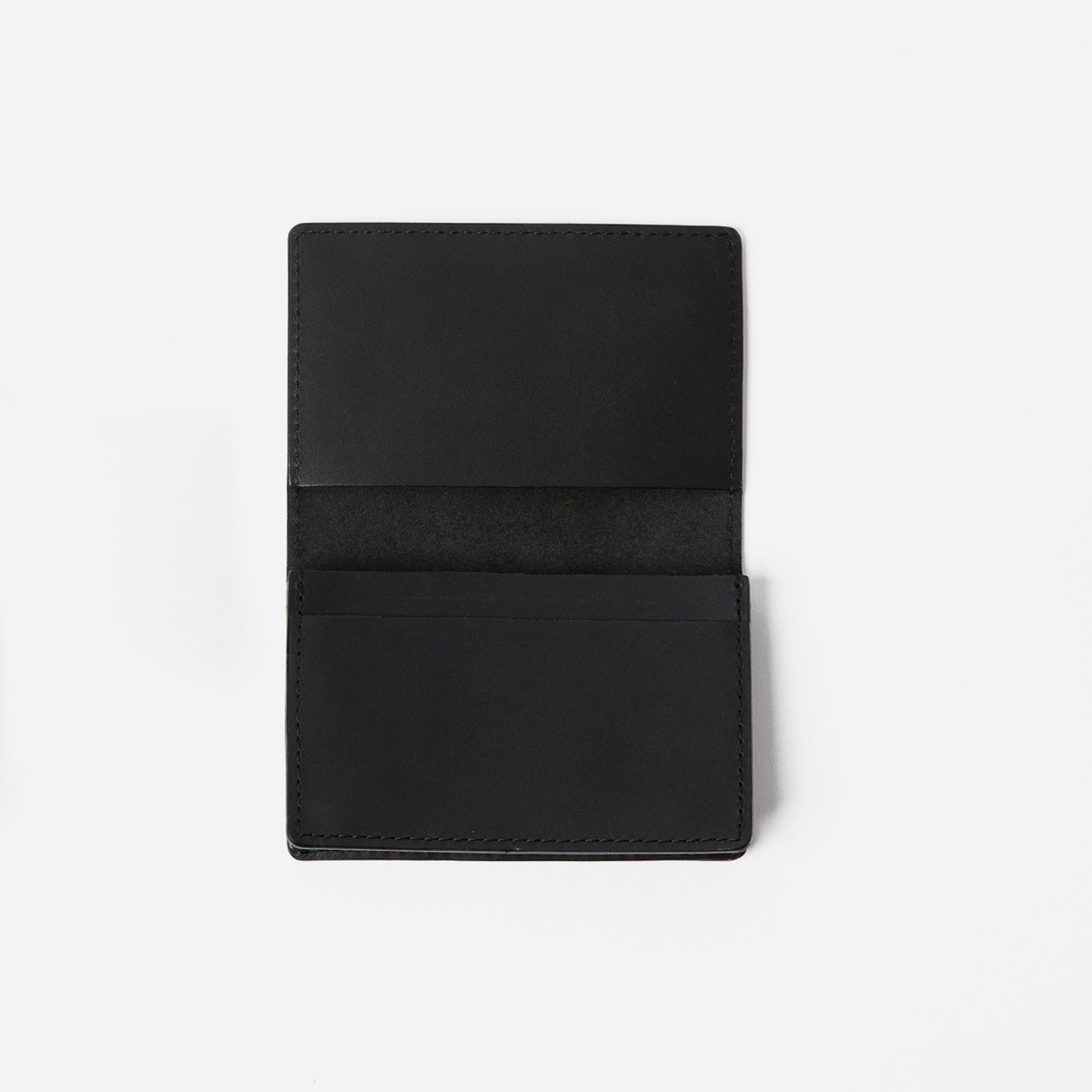 Black cardholder with 'Minor History' branding on a white background -Black
