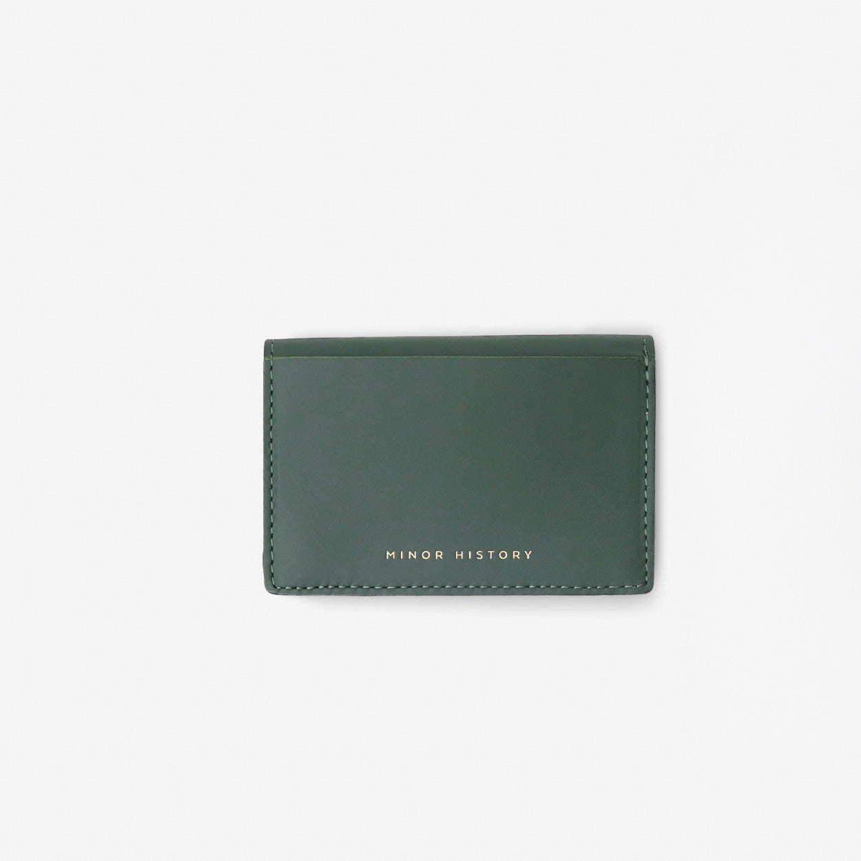 Black cardholder with 'Minor History' branding on a white background -Black