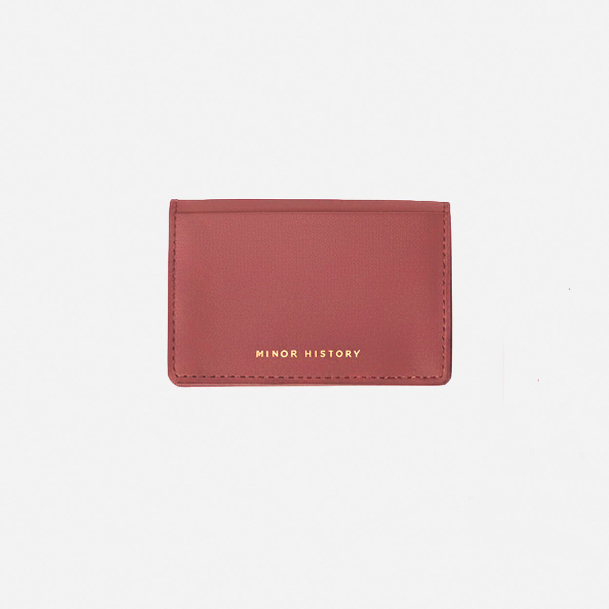 Black cardholder with 'Minor History' branding on a white background -Black