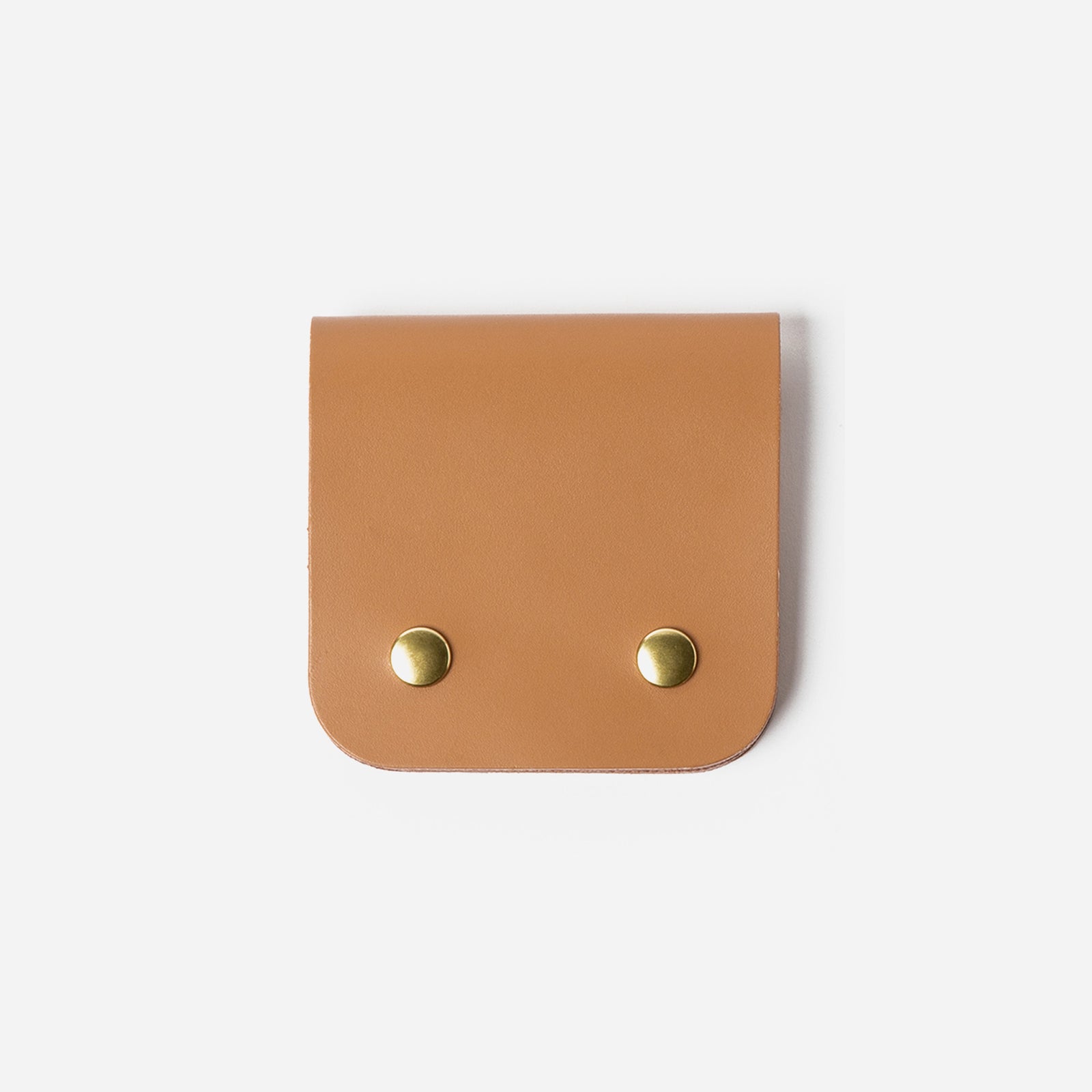 Black leather pouch with gold studs on a white background - Black