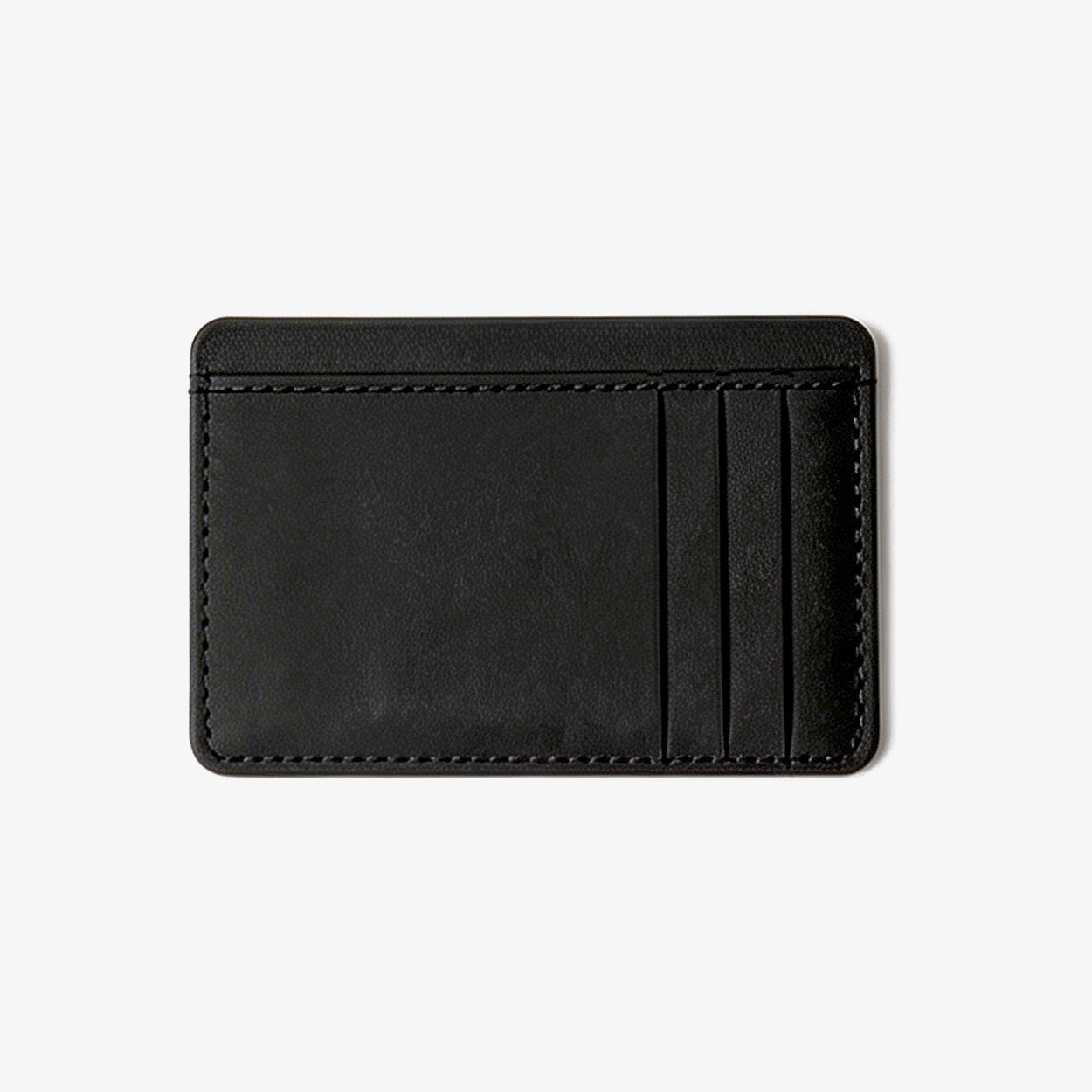 Black leather cardholder on a light gray background - Black