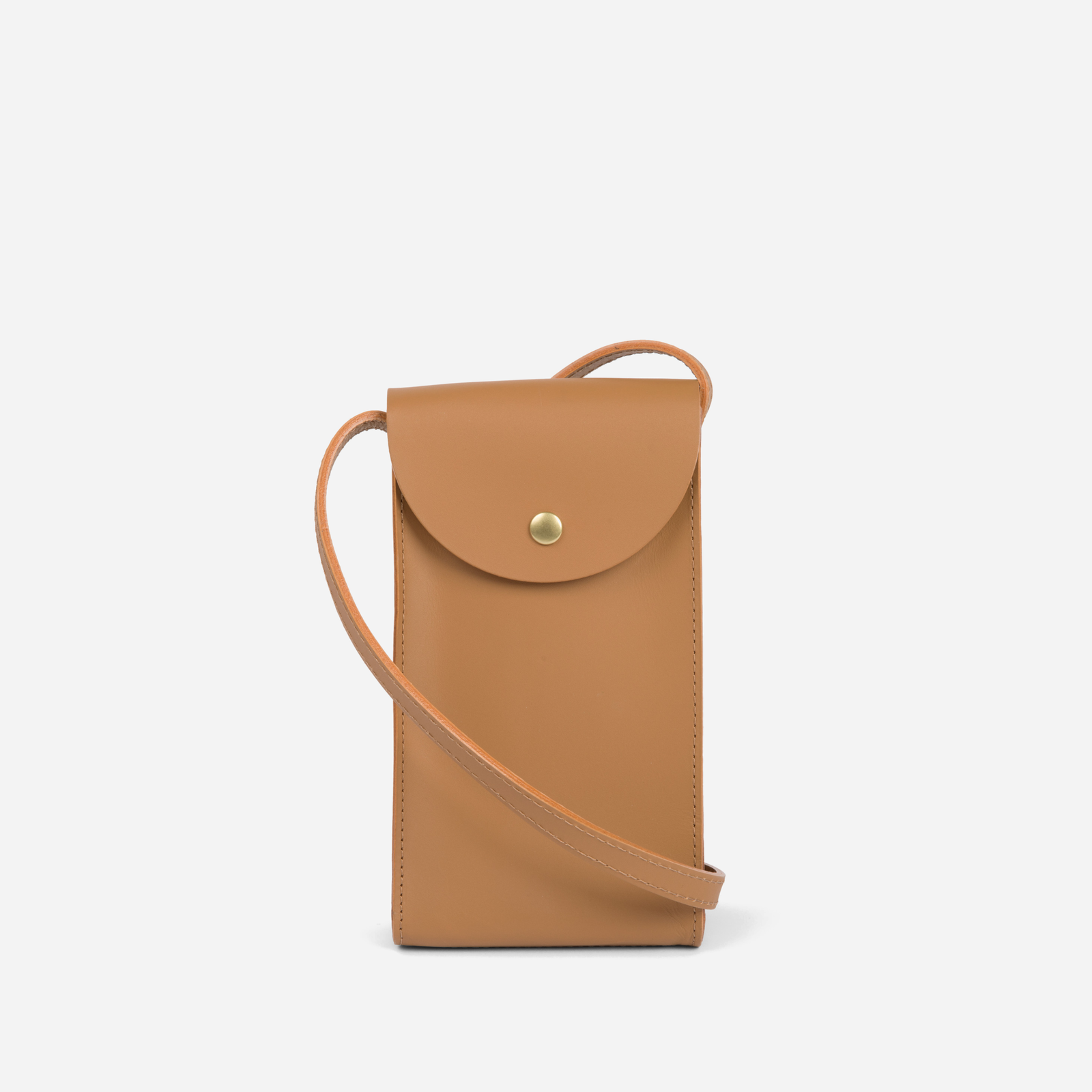 Mini Bandit crossbody bag in black full-grain leather, minimalist handbag for everyday wear - Black