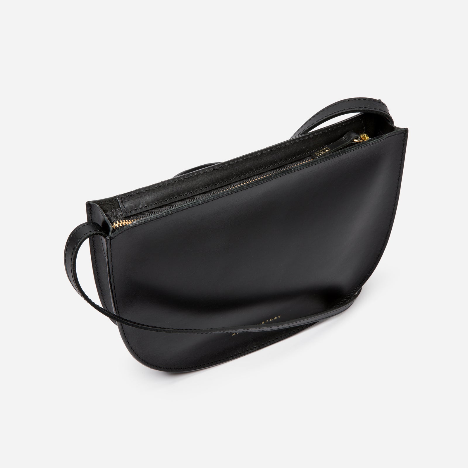 Black leather Sidekick Crossbody, lifestyle photo - Black