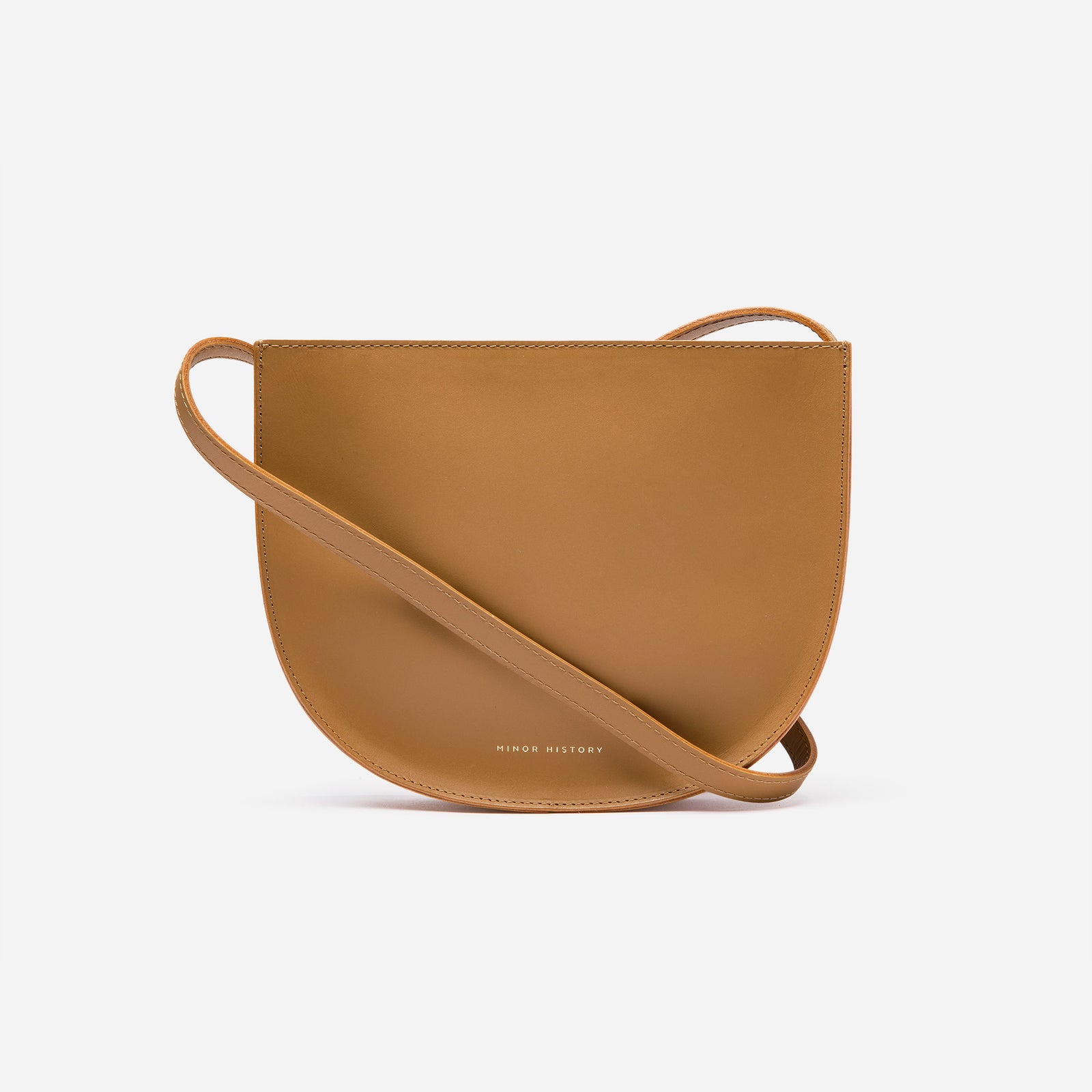 Minor History Sidekick Crossbody bag in black leather, front view - Black